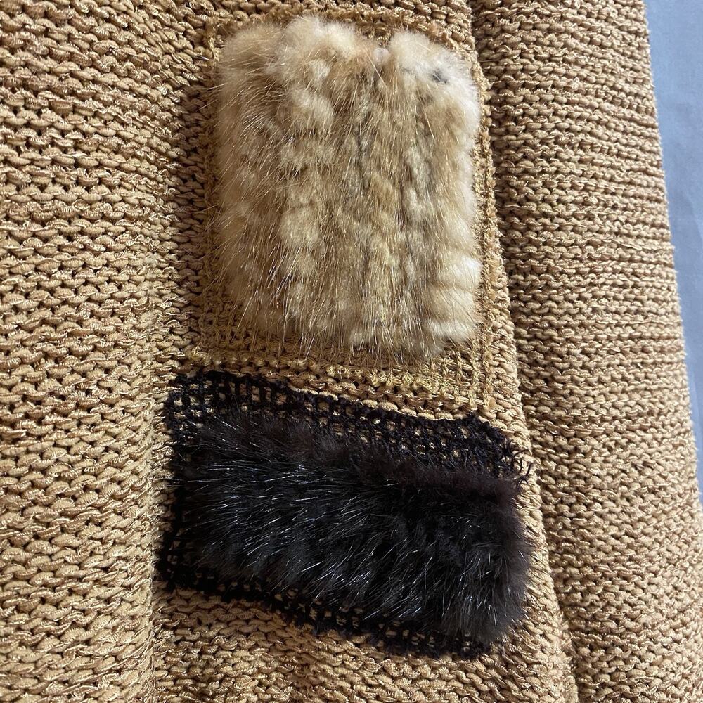 vintage Alberto Makali sweater With patchwork mink fur accents Size M TG2080 - Picture 2 of 7